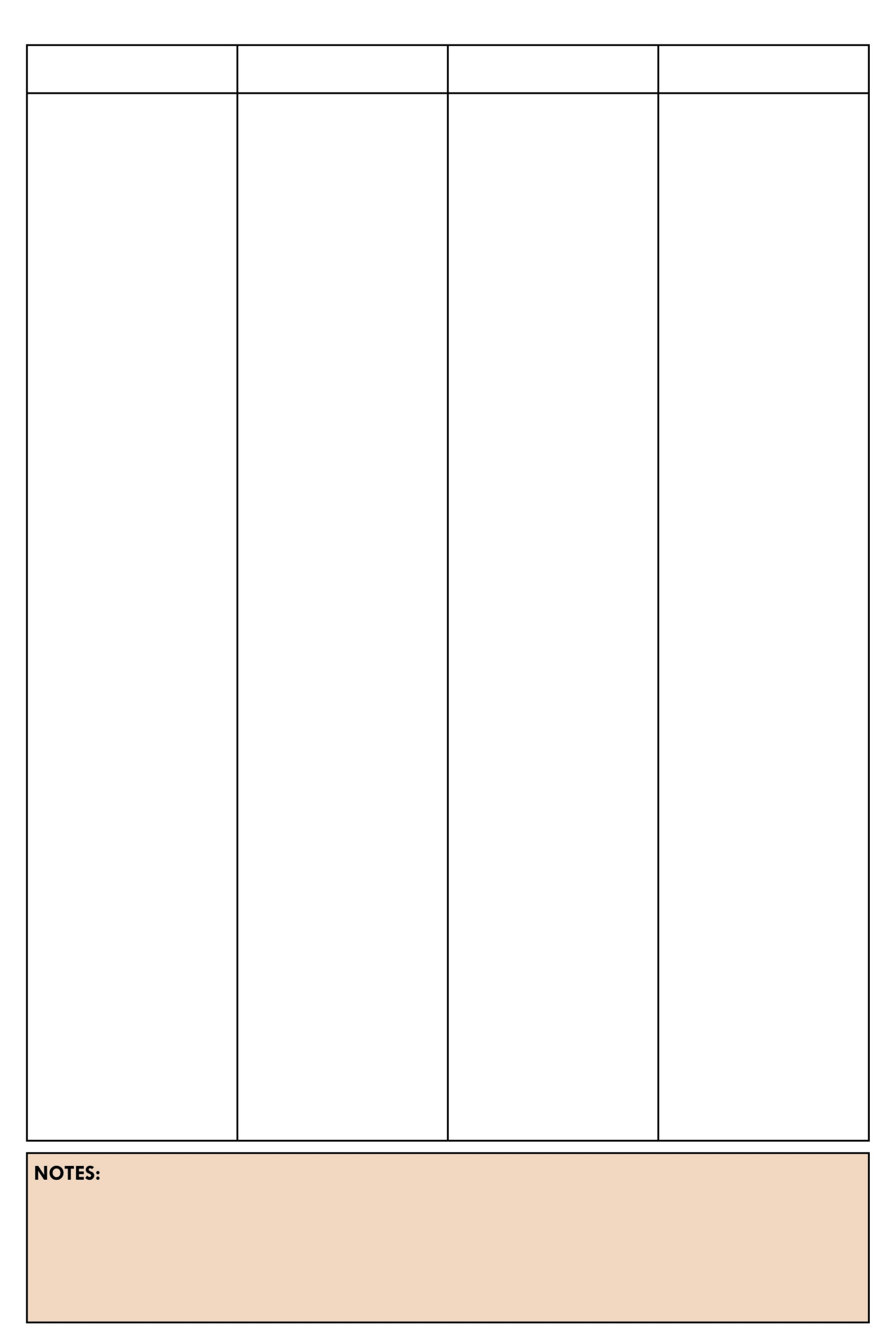 Printable Blank Chart Rectangular