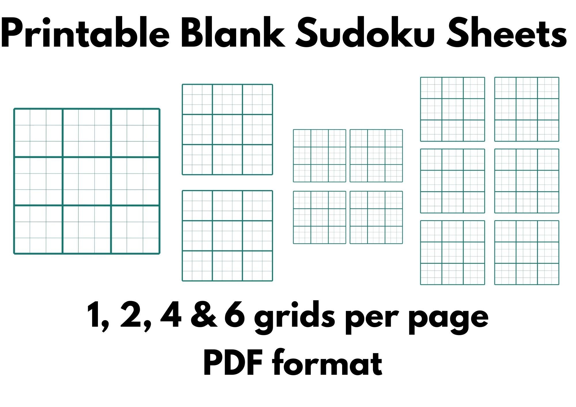 Printable Sudoku Blank Sheets