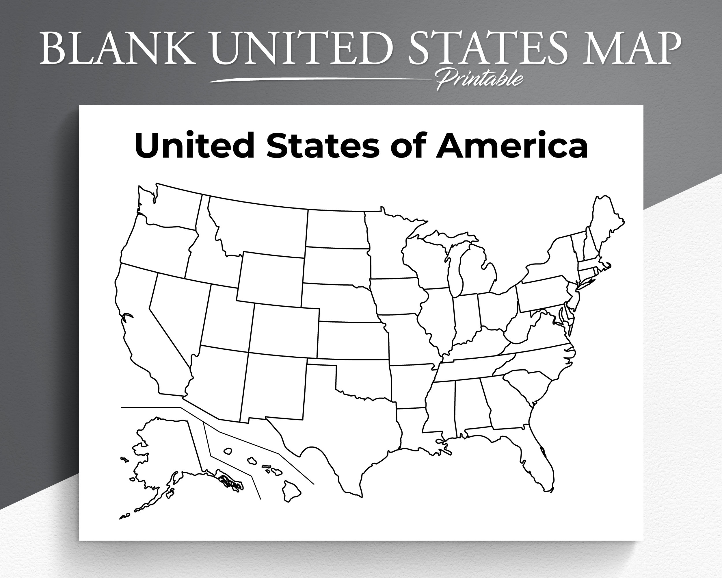 Us Map With States Printable