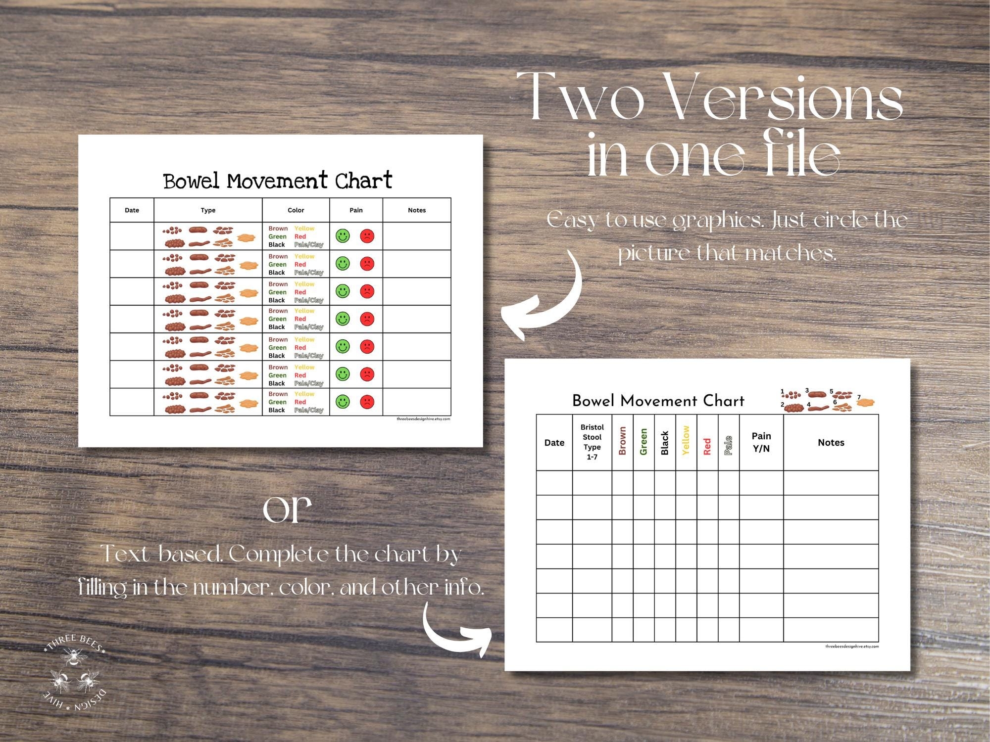 Printable Bowel Movement Tracker Bristol Stool Chart digital Download Etsy