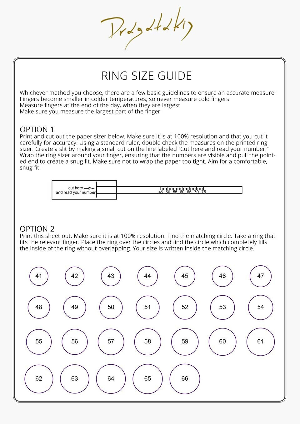 Printable Bracelet Size Glamira Size Guide Printable Bracelet Bracelet Sizer Glamira Ring Size Chart For Fun