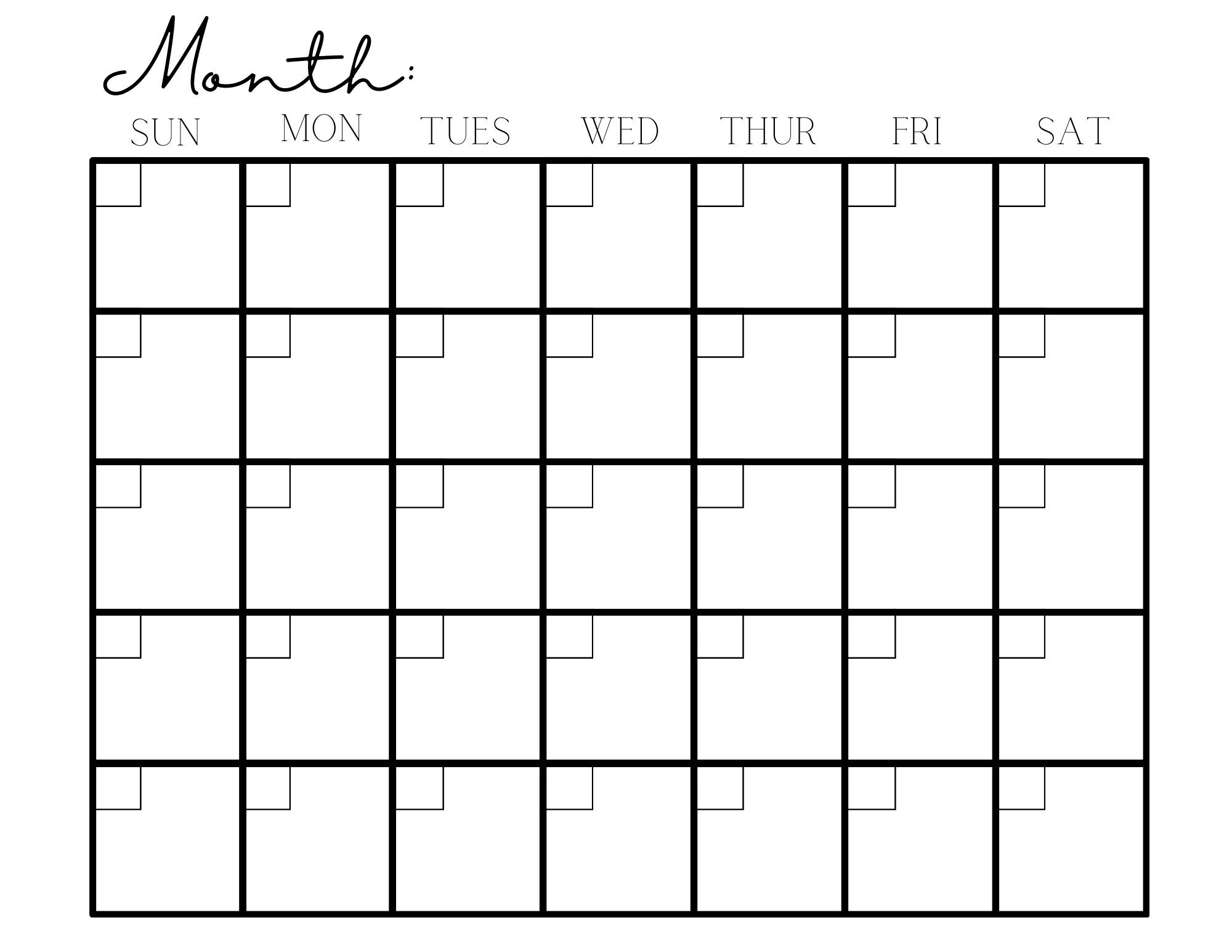 Printable Calendar 14x11 blank Calendar Etsy Australia