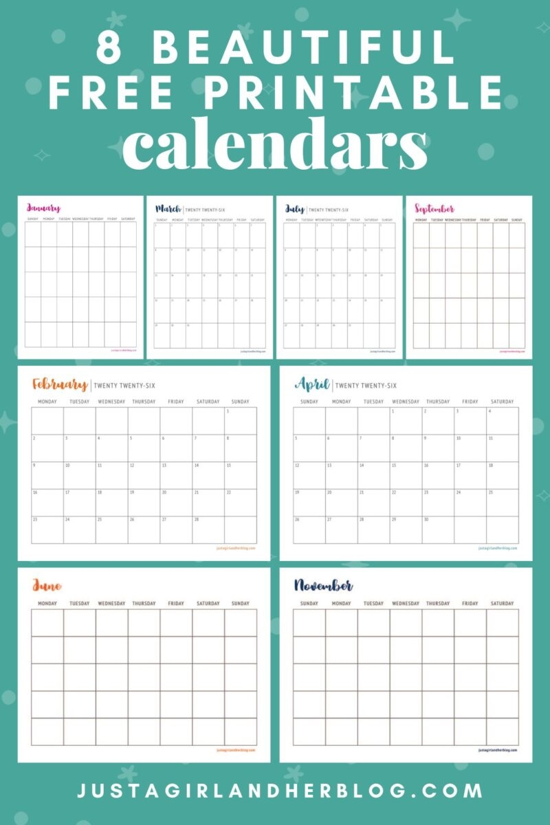 Printable Calendar 8 Beautiful FREE Calendars Abby Lawson Printable Calendar 8 Beautiful FREE Calendars Abby Lawson