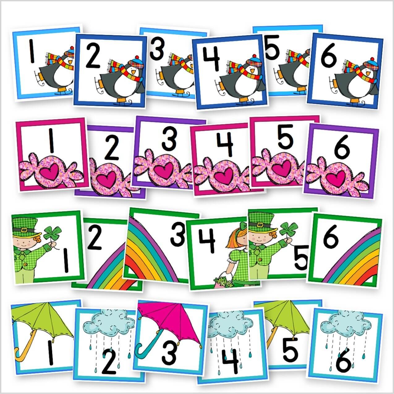Printable Calendar Numbers For Entire Year BUNDLE Kinder Craze