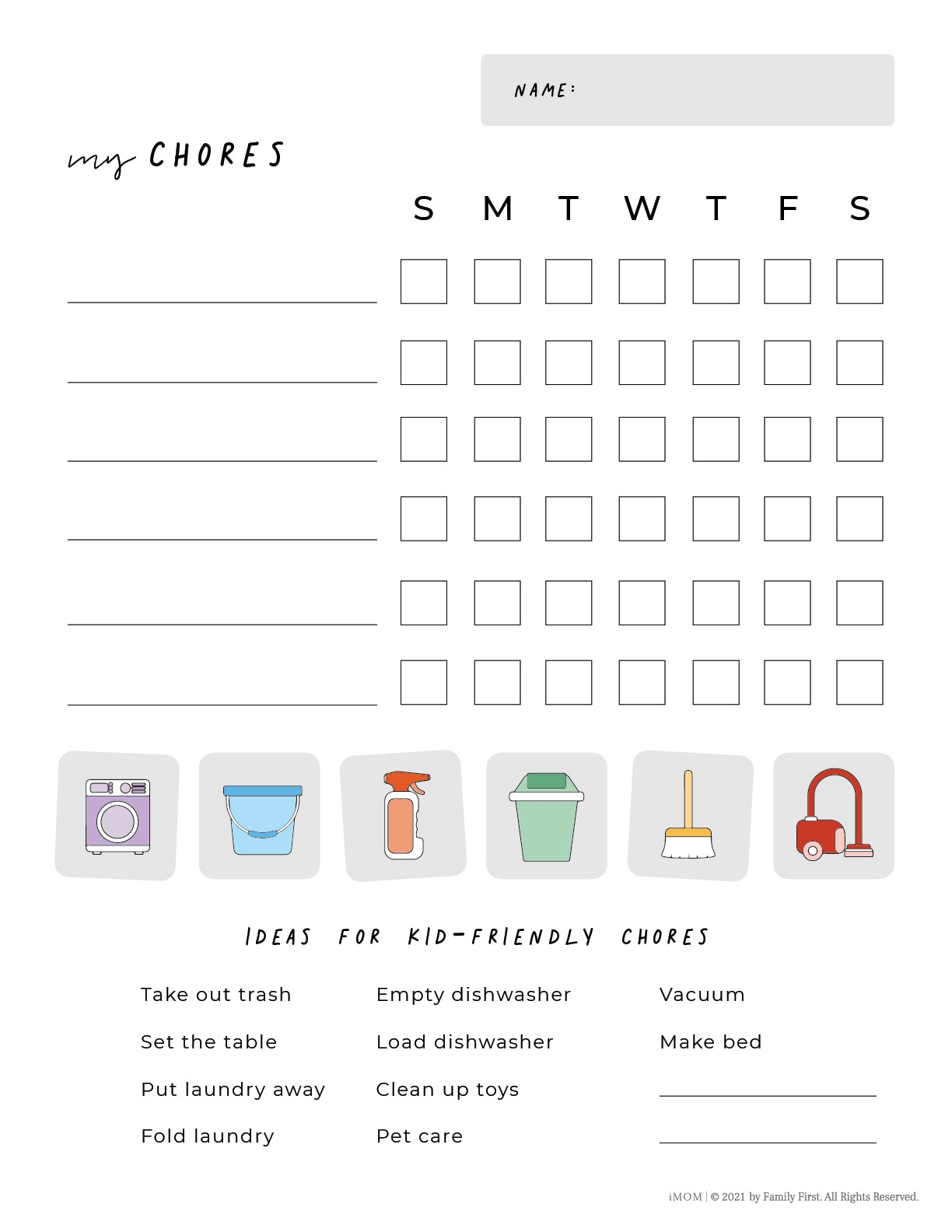 Kids Printable Chore Chart