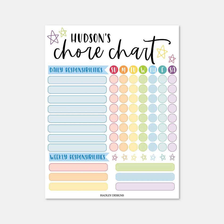Printable Chore Chart Template Hadley Designs Printables Printable Chore Chart Template Hadley Designs Printables