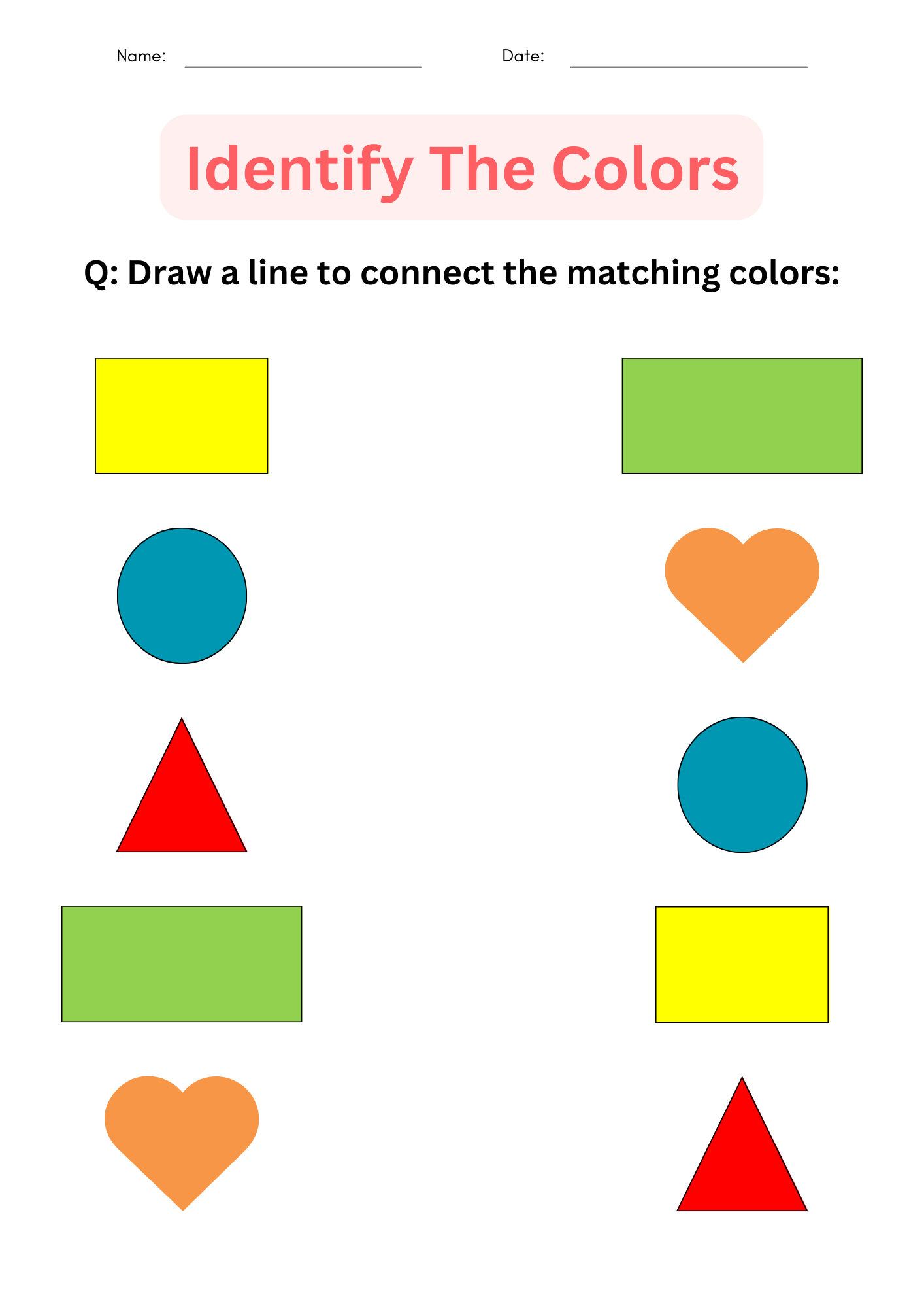 Printable Color Identification Matching Colors Worksheets For Kindergarten Made By Teachers Printable Color Identification Matching Colors Worksheets For Kindergarten Made By Teachers