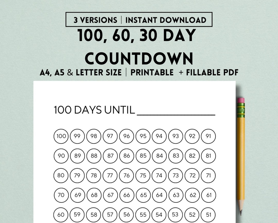 Printable Countdown Days Until 5 Thousand Count Down Calendar Royalty Free Images Stock Photos