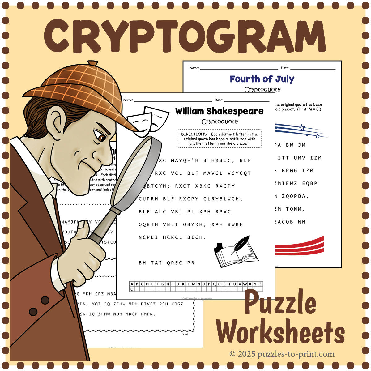 Printable Cryptogram And Cryptoquote Puzzles