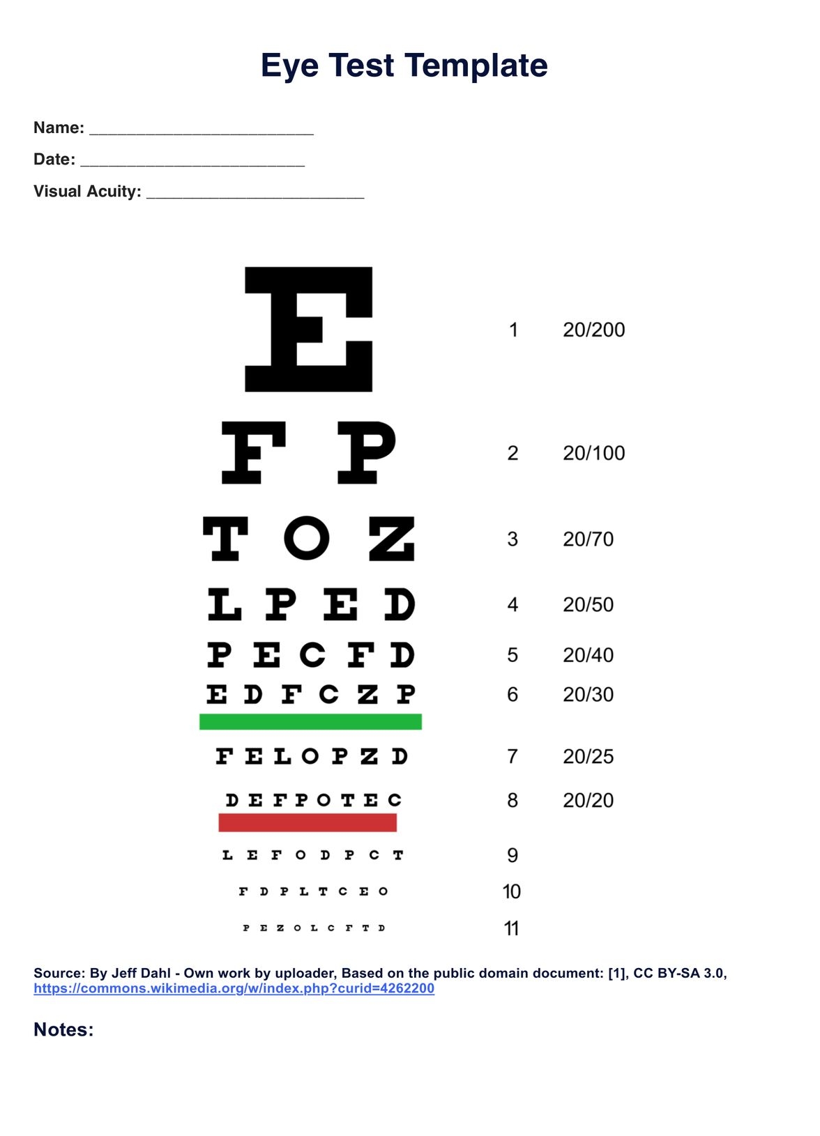 Free Printable Eye Chart For Preschool