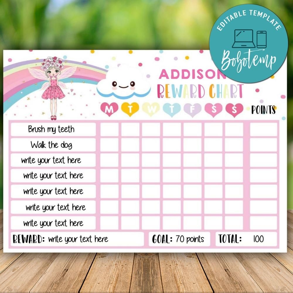 Printable Fairy Reward Chart Instant Download Bobotemp