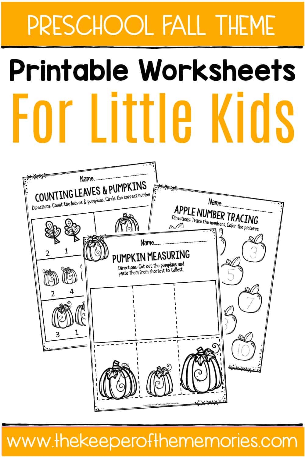 Printable Fall Worksheets For Preschool The Keeper Of The Memories