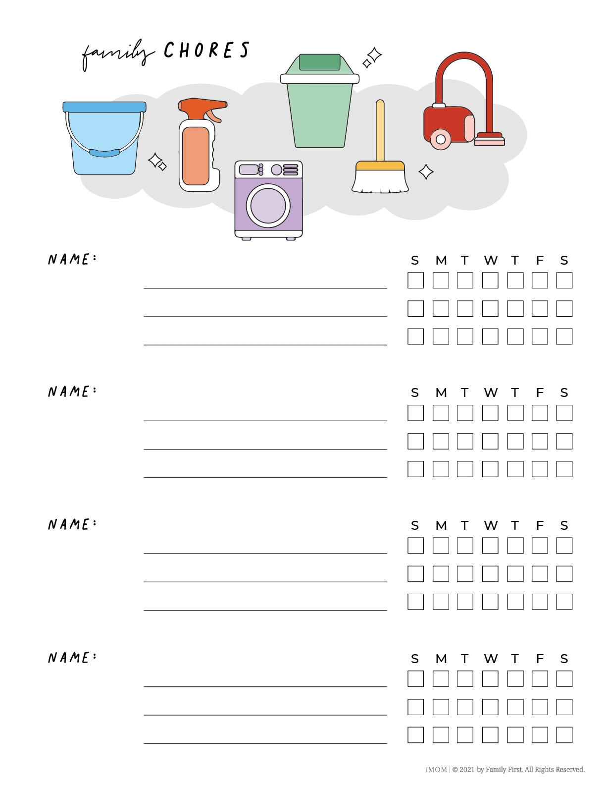 Free Printable Chore Charts For Family