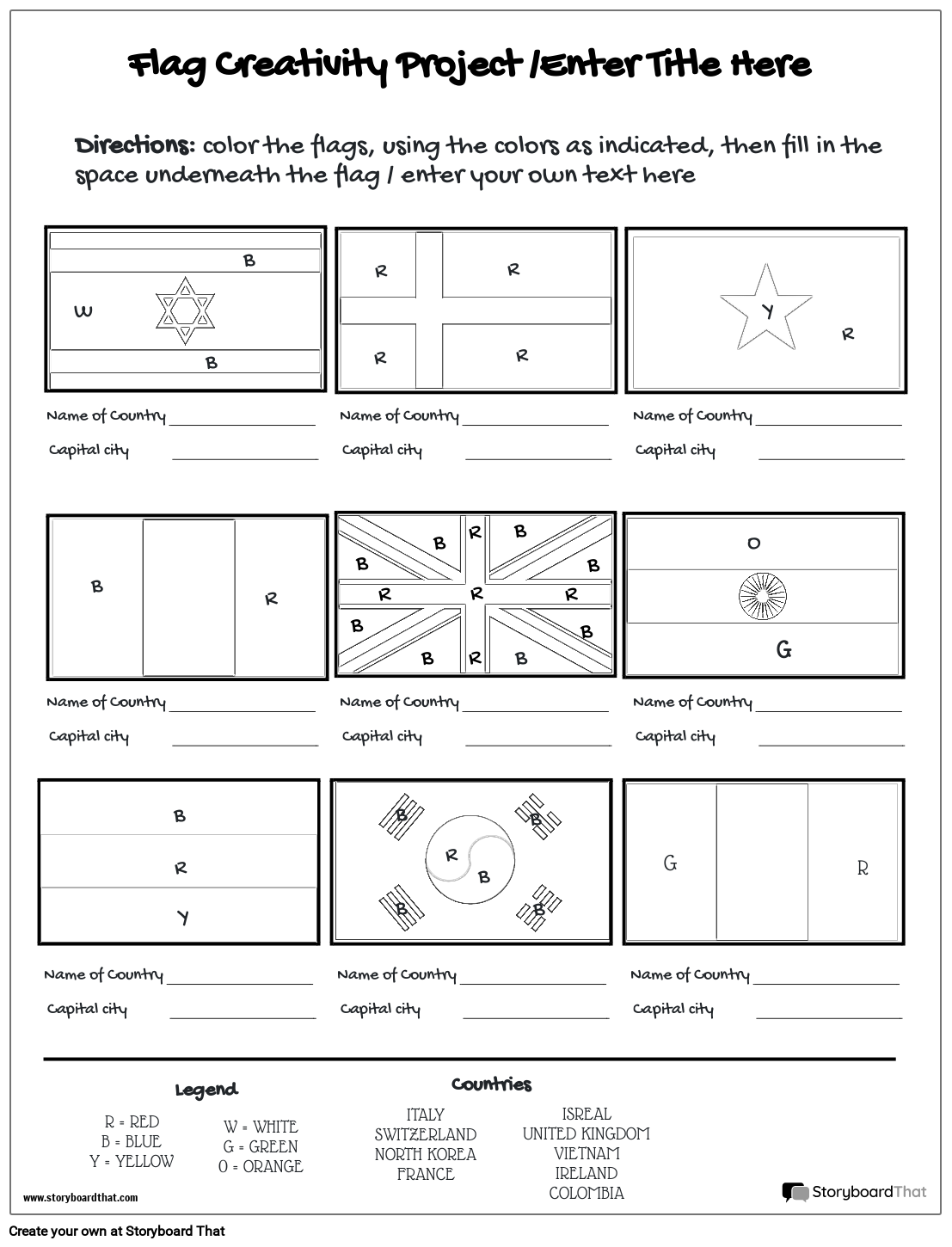 Printable Flag Worksheet Storyboard By Templates