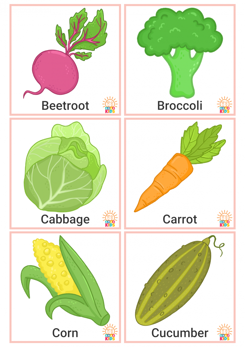 Printable Flashcards For Kids Fruits And Vegetables Amax Kids