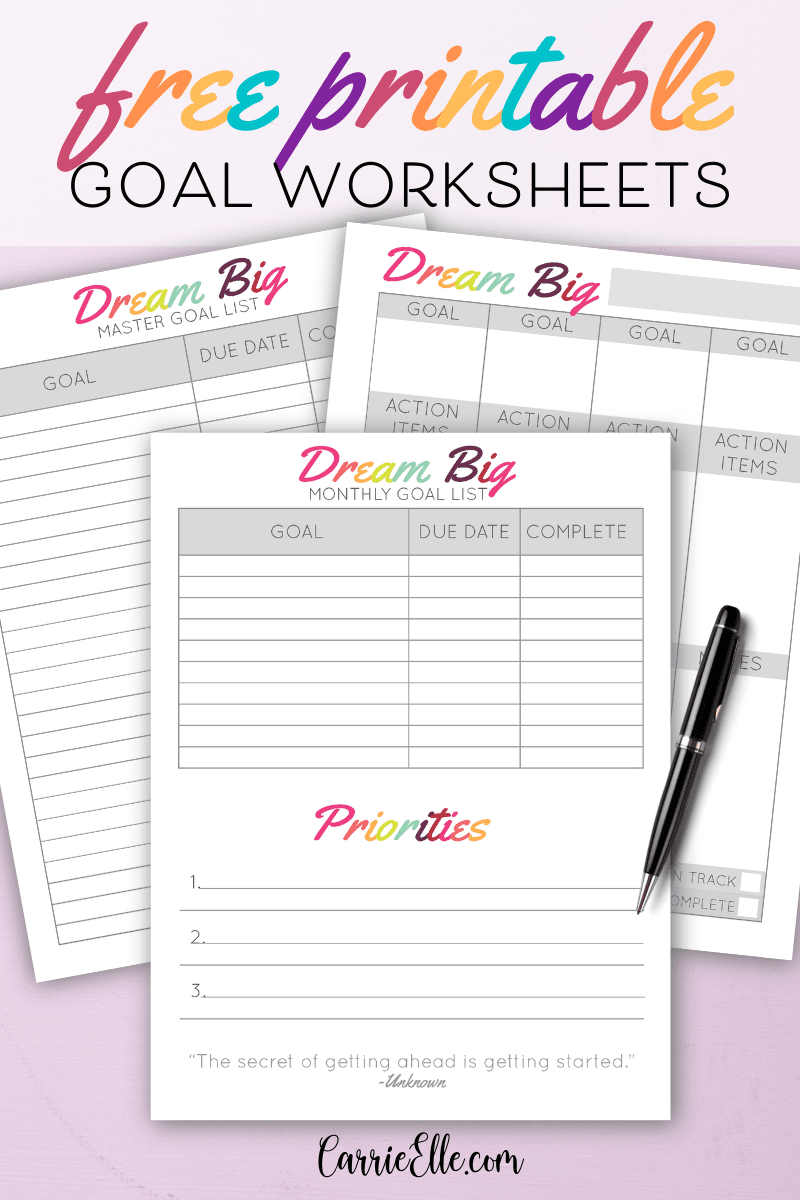 Printable Goal Setting Sheet Printable Goal Setting Sheet