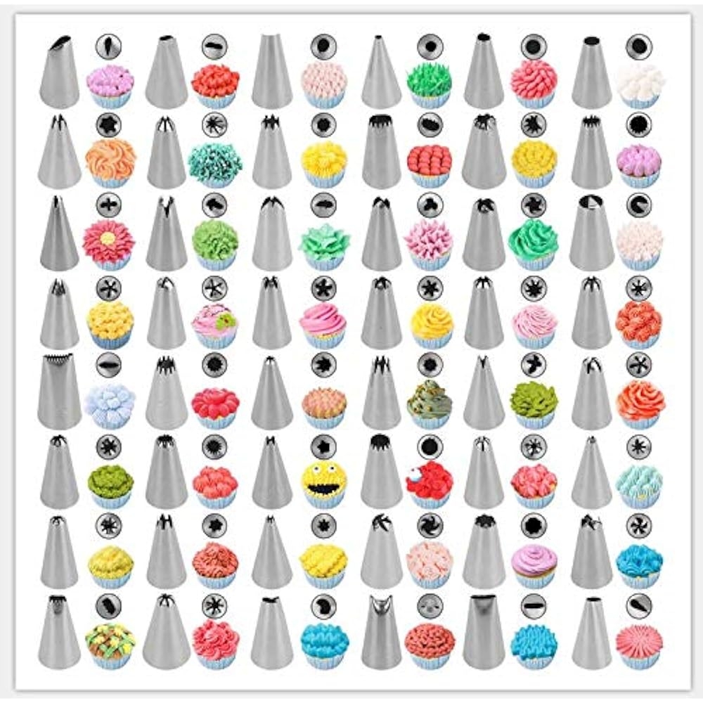 Printable Icing Nozzle Patterns Piping Tips Practice Paper Cake Decorating Training Board Set