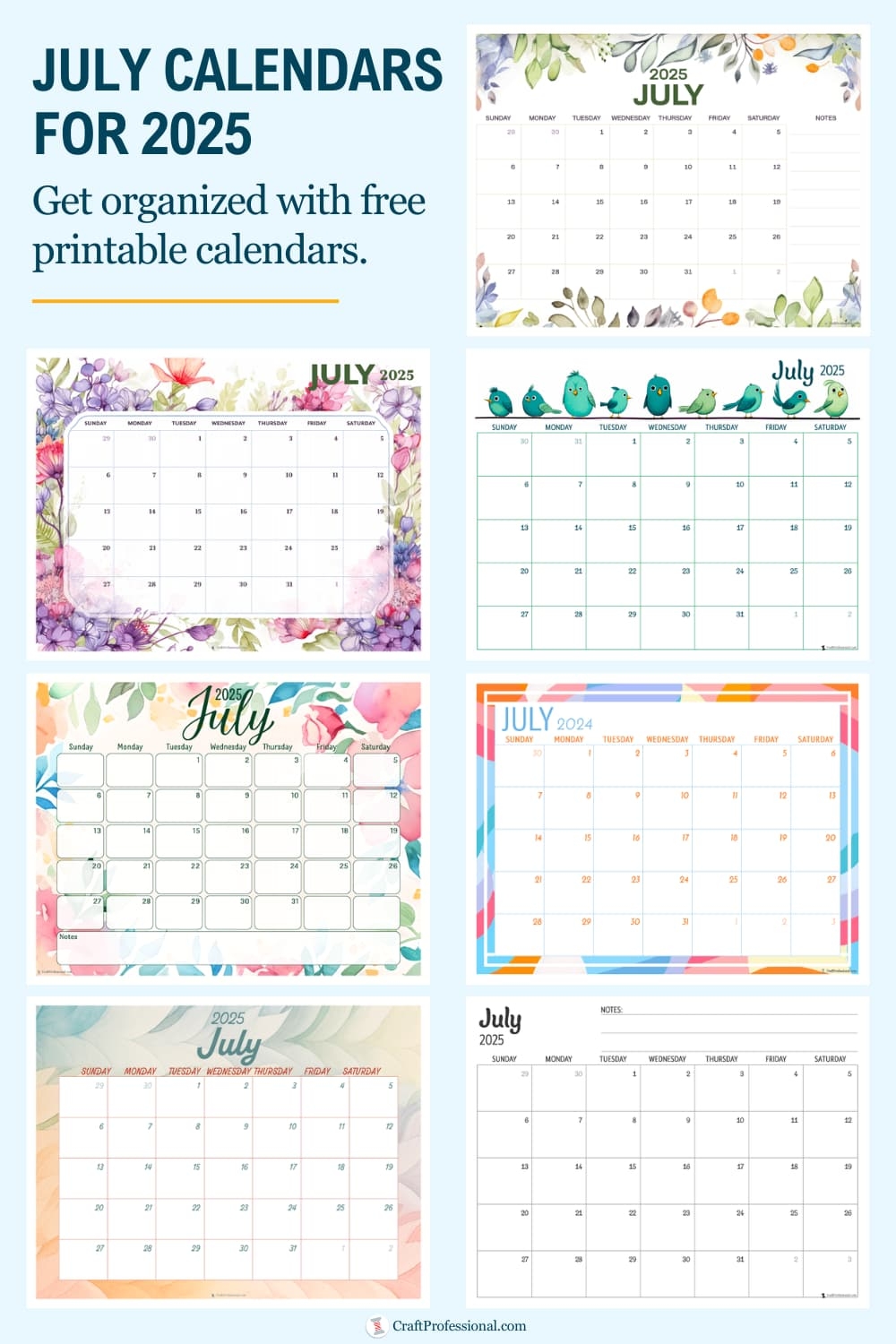 Printable July Calendars Get Ready For Summer 