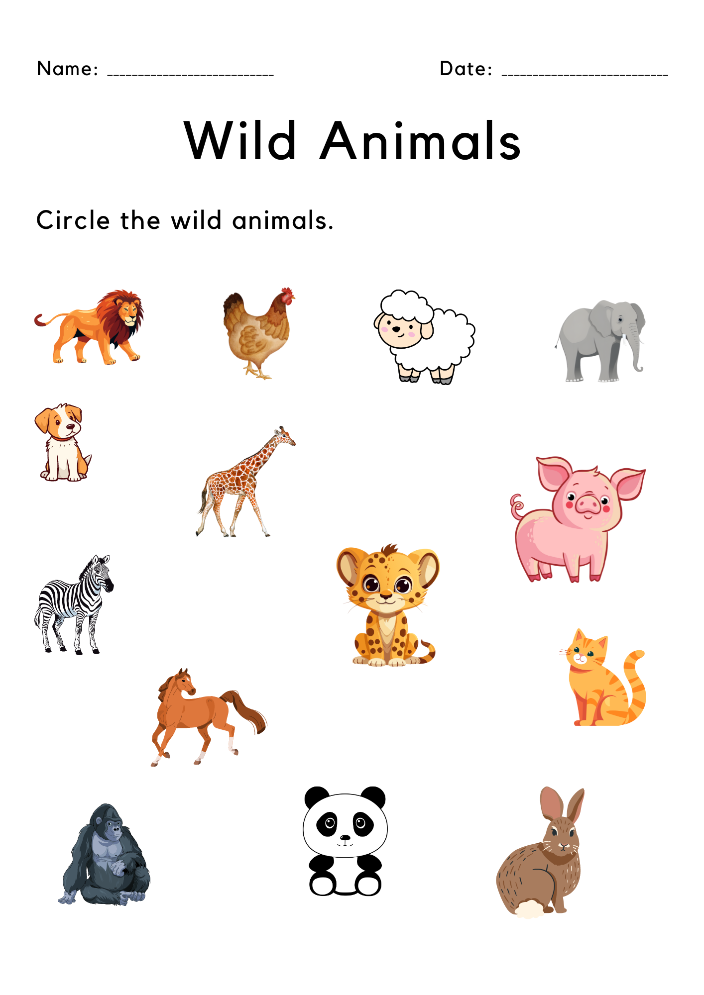 Printable Animal Worksheets