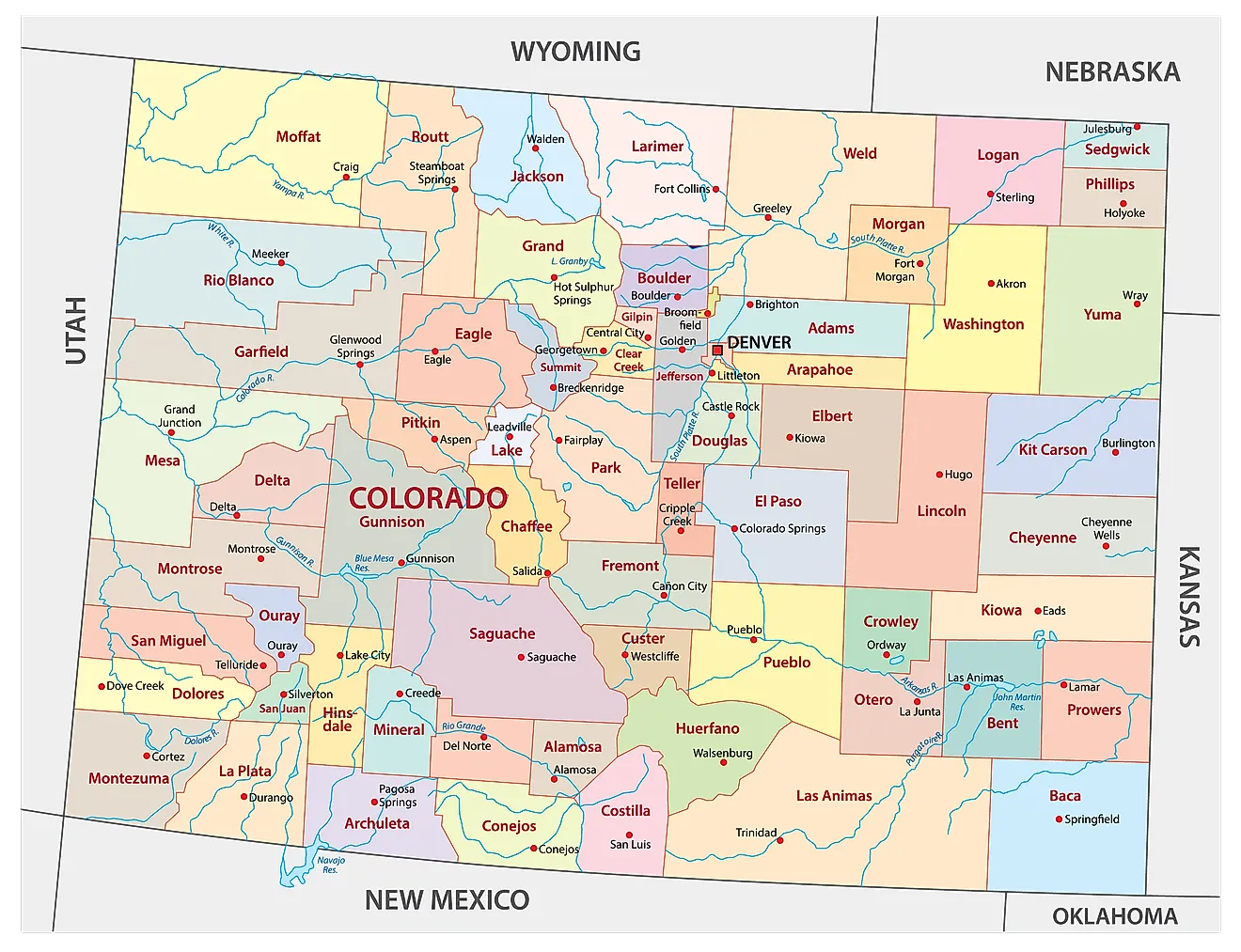 Printable Large Printable Map Of Colorado State Map Of Colorado World Printable Large Printable Map Of Colorado State Map Of Colorado World