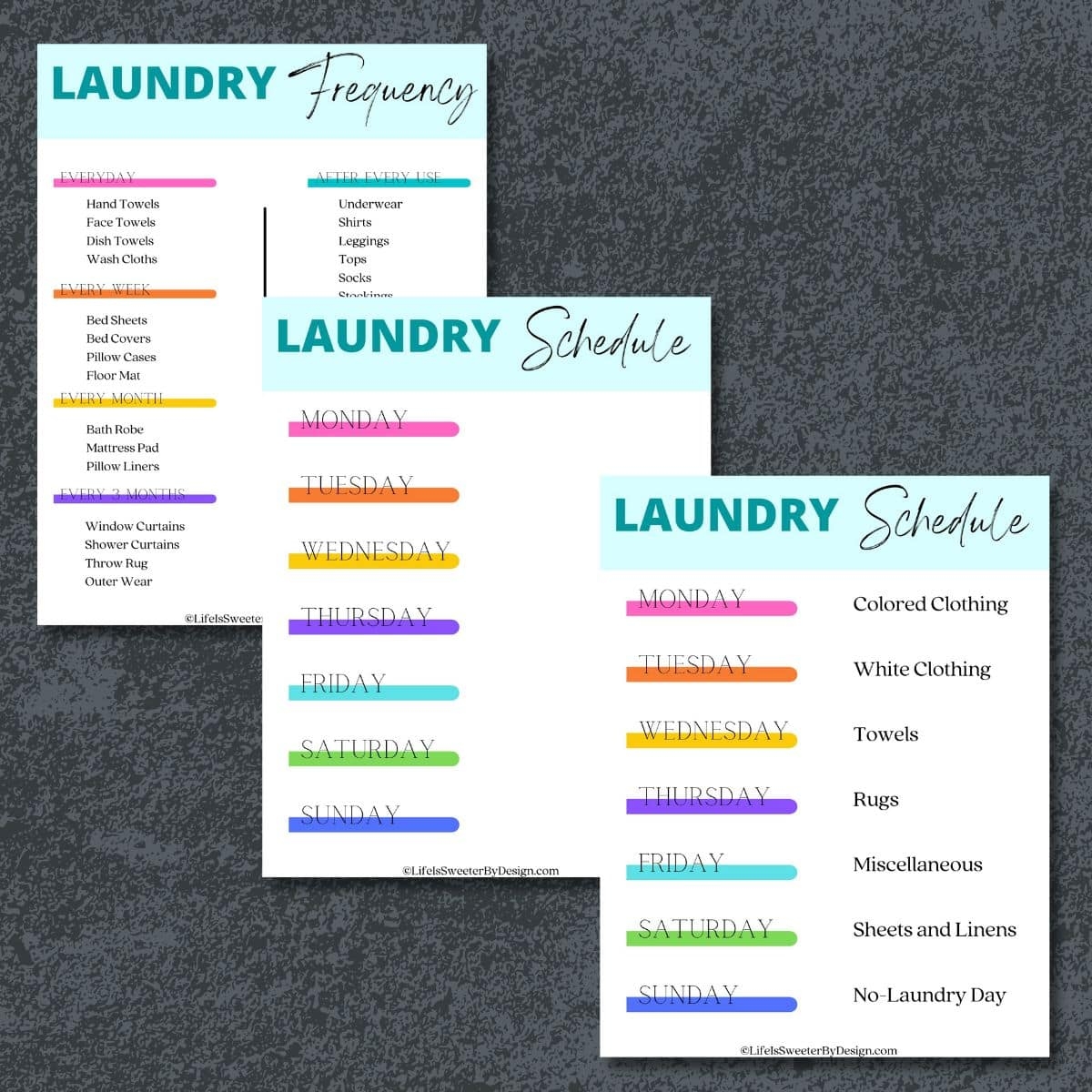 Printable Laundry Schedule Free Life Is Sweeter By Design