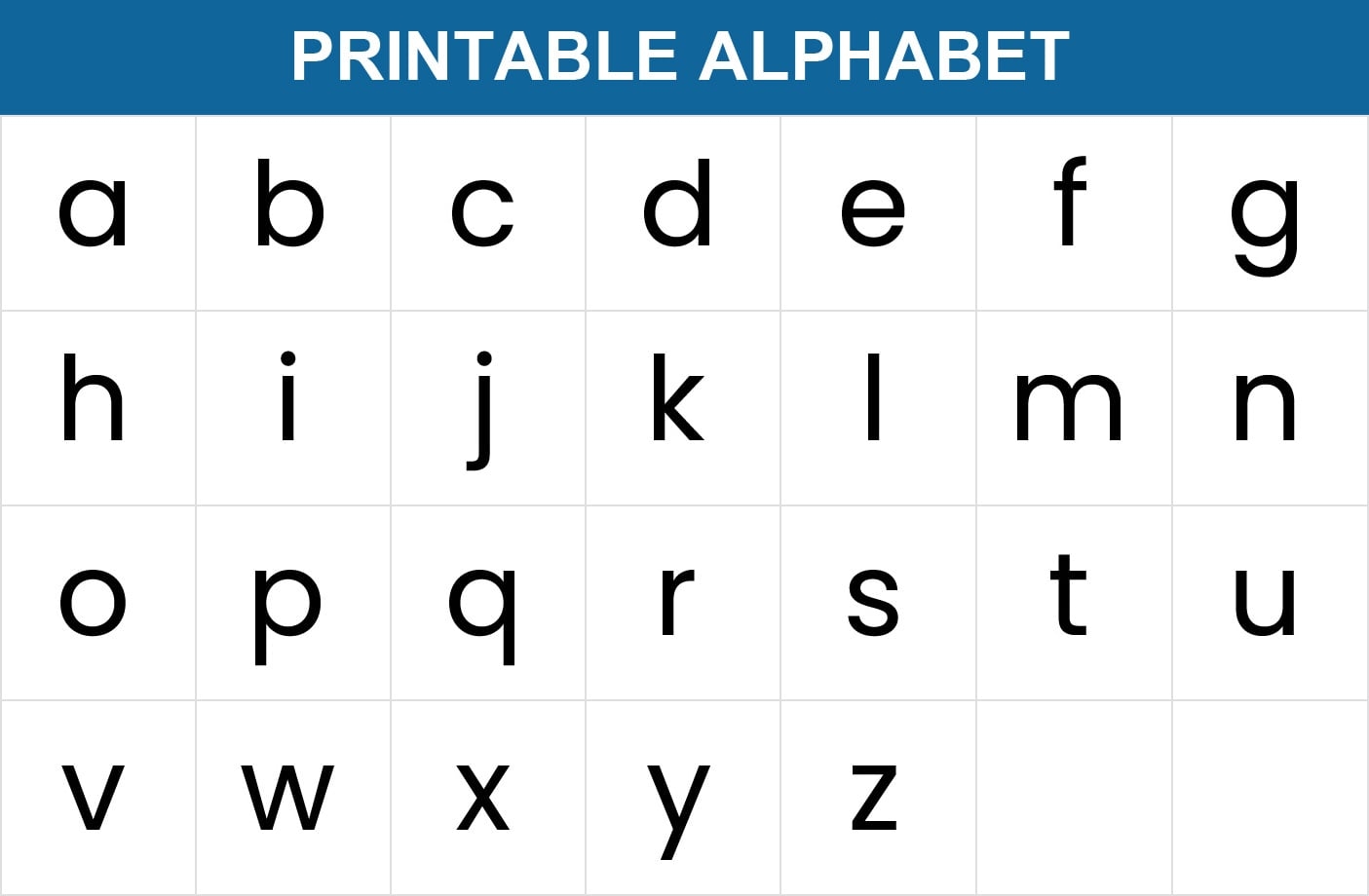 Printable Lowercase Alphabet Letters 26 Letters a z Memozor