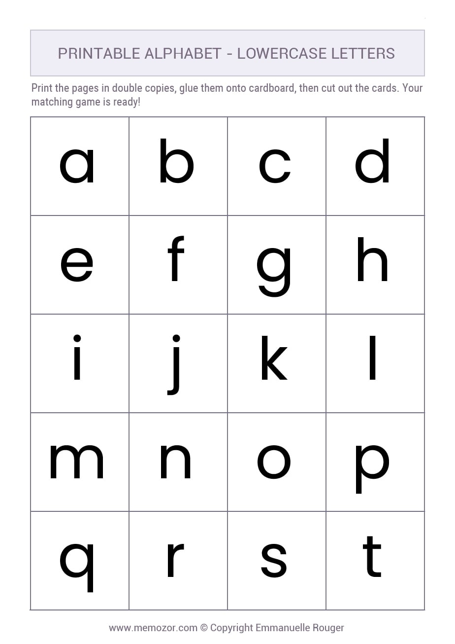 Free Printable Lowercase Alphabet Chart
