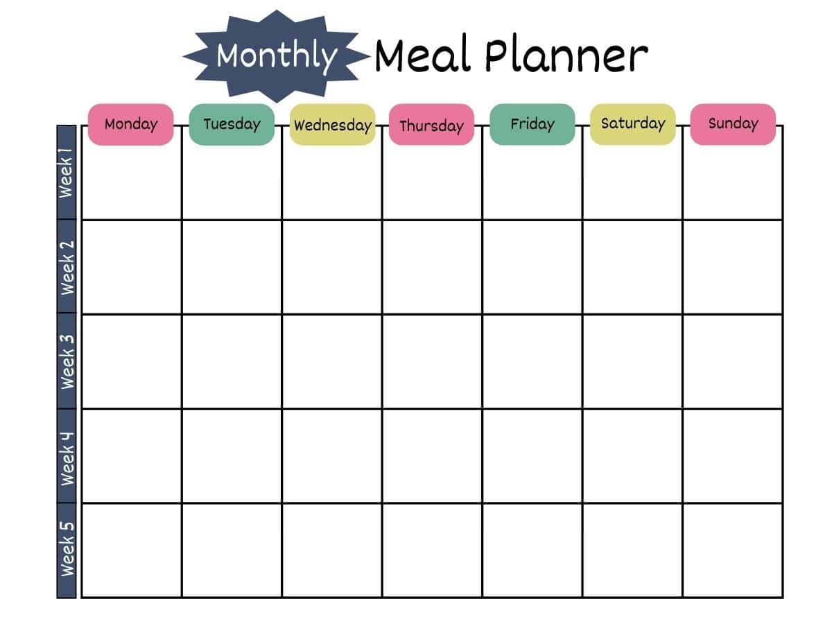 Printable Meal Planner Templates Free PDF 