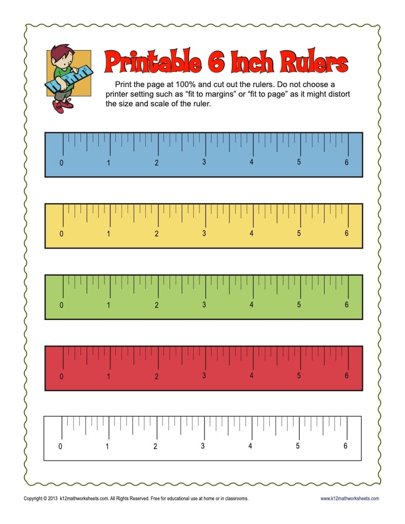 Printable Ruler Worksheet