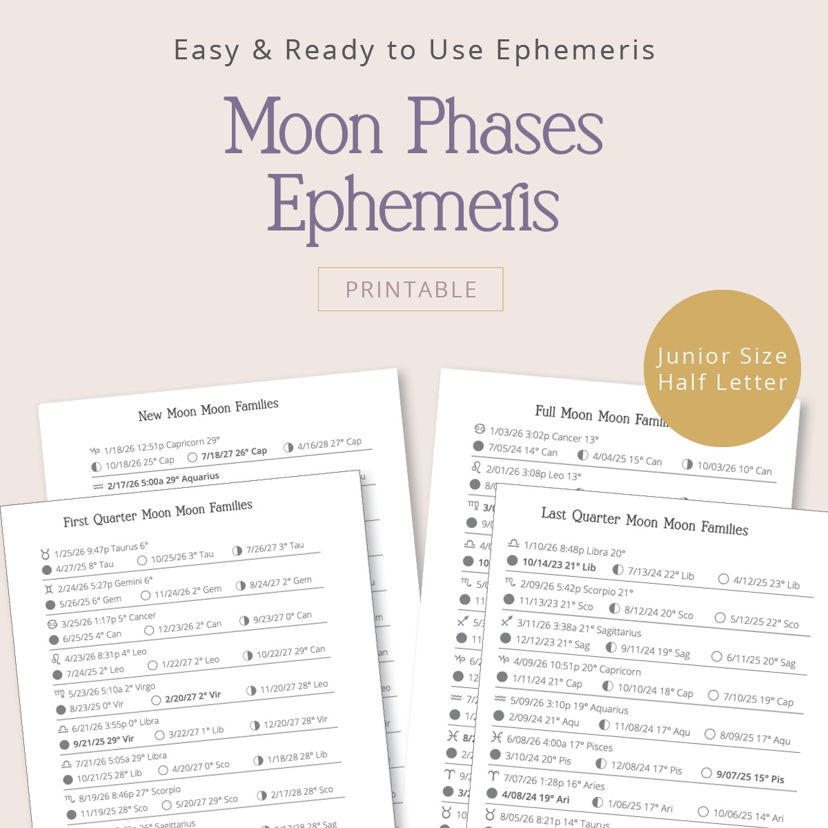 Printable Moon Phase Calendar 2026 Moon And Craft