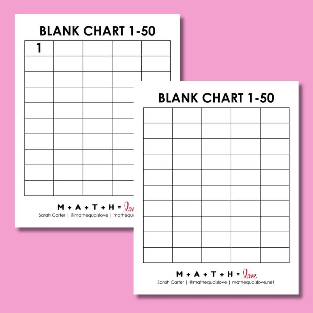 Printable Number Chart 1 50 Free PDF Templates 