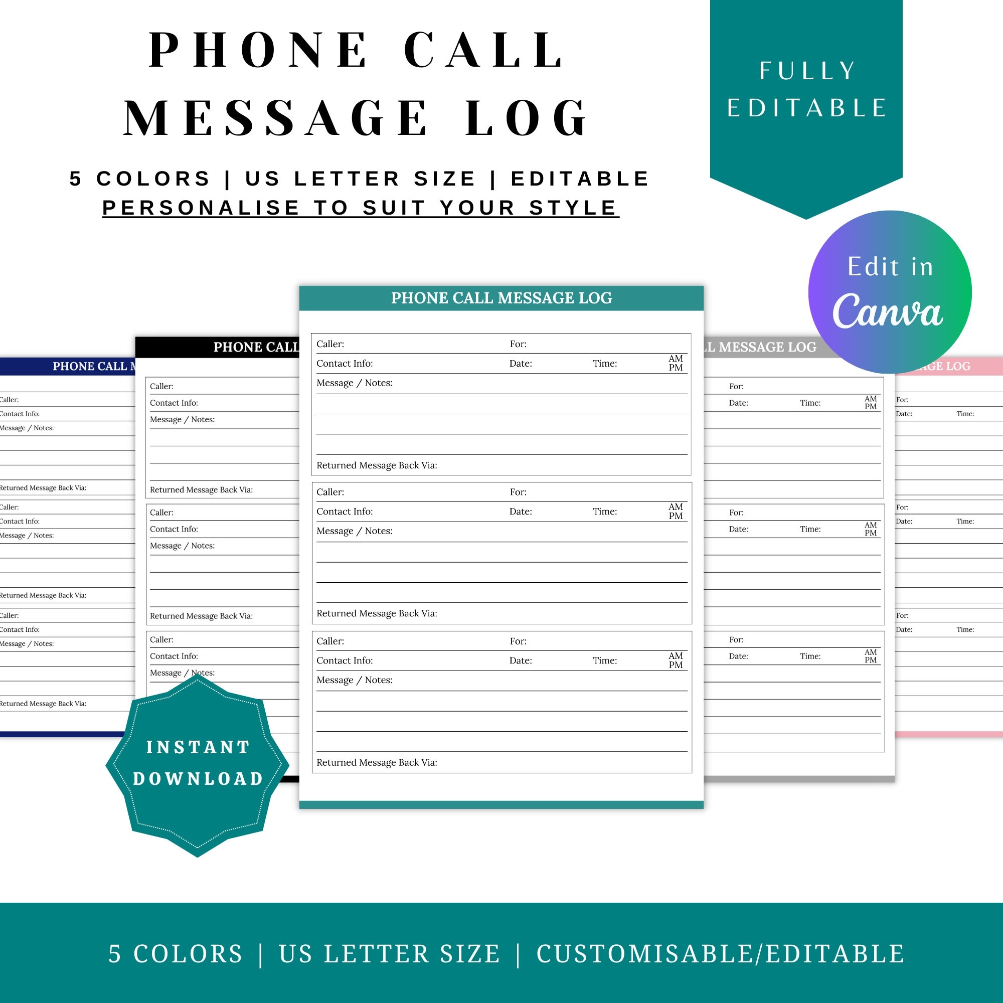 Printable Phone Messages Etsy Printable Phone Messages Etsy