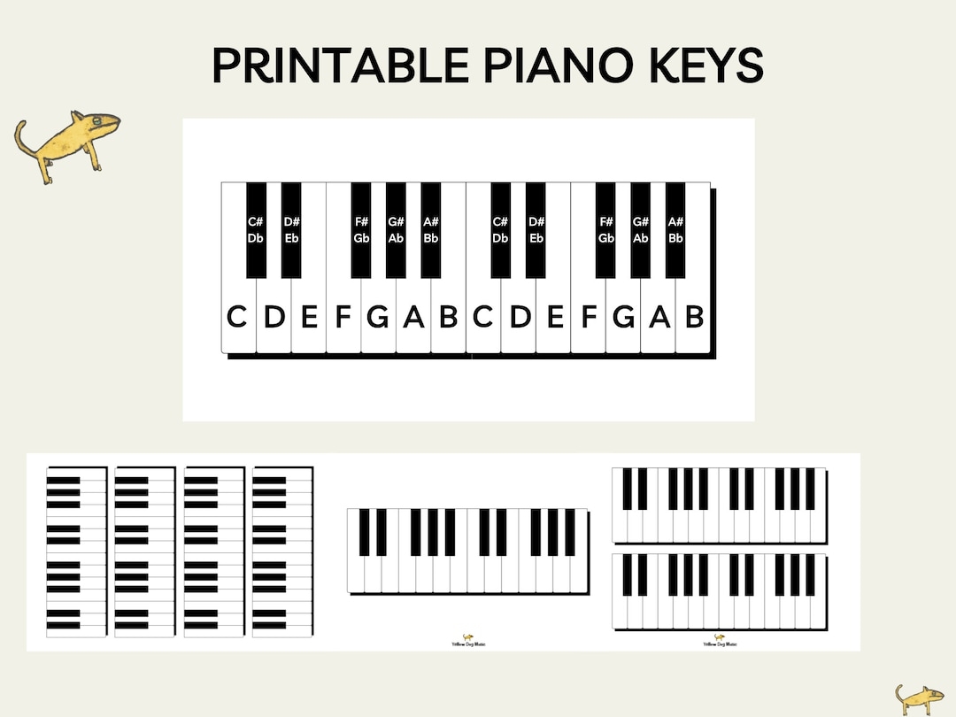 Printable Piano Keys Chart Music Education Poster PDF PNG Etsy