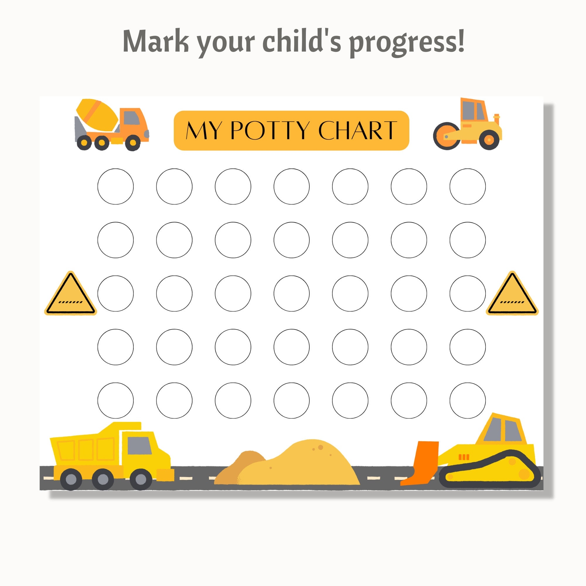 Printable Potty Training Chart Construction Truck Sticker Chart Construction Potty Chart Boy Toilet Training Preschool Reward Chart Etsy Australia