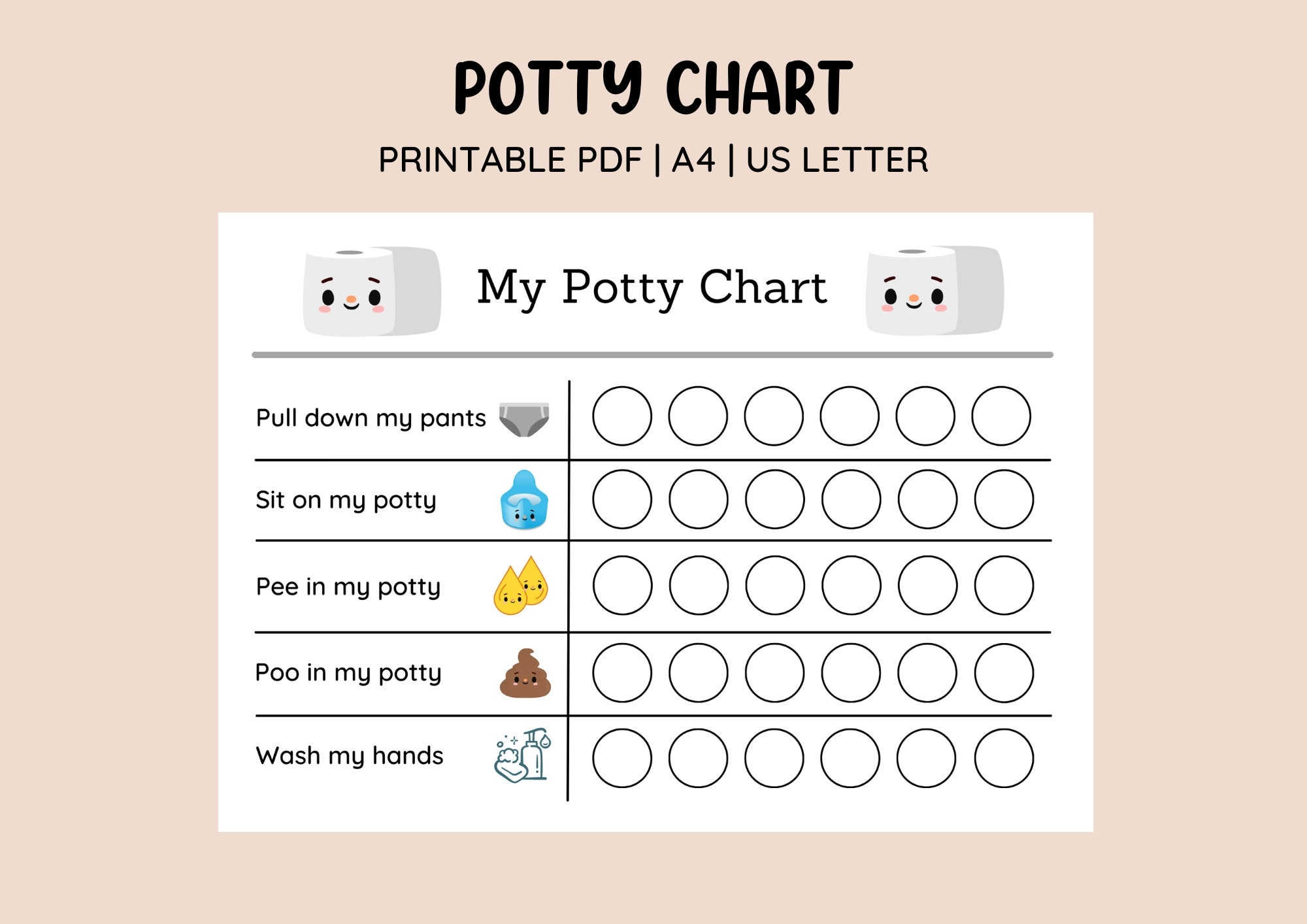 Printable Potty Training Chart Potty Sticker Chart Toddler Toilet Training Potty Chart Reward Chart Printable Sticker Chart Etsy Ireland
