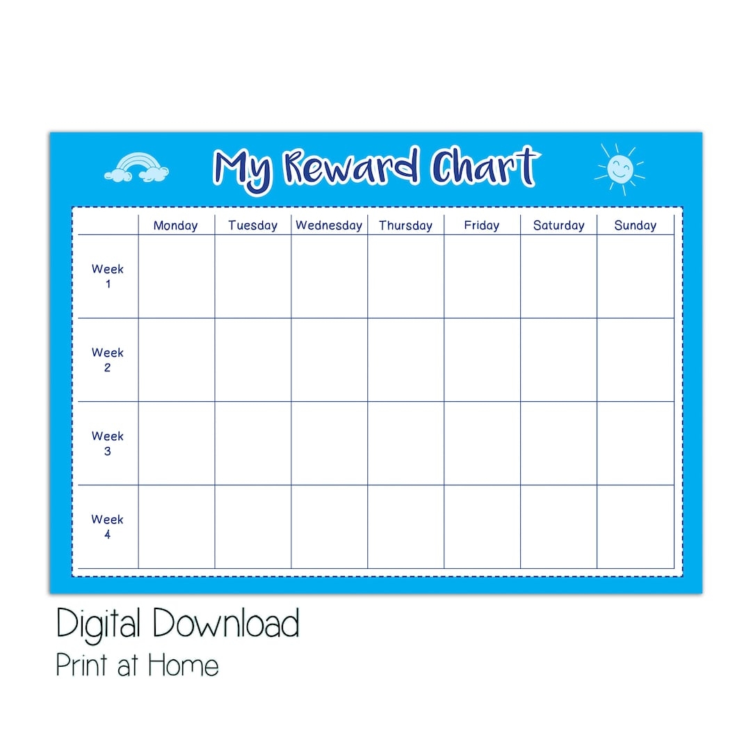 Printable Reward Chart Kids Reward Chart Printable Boys Reward Chart Good Behaviour Reward Toddler Reward Chart Simple Reward Chart Etsy Australia