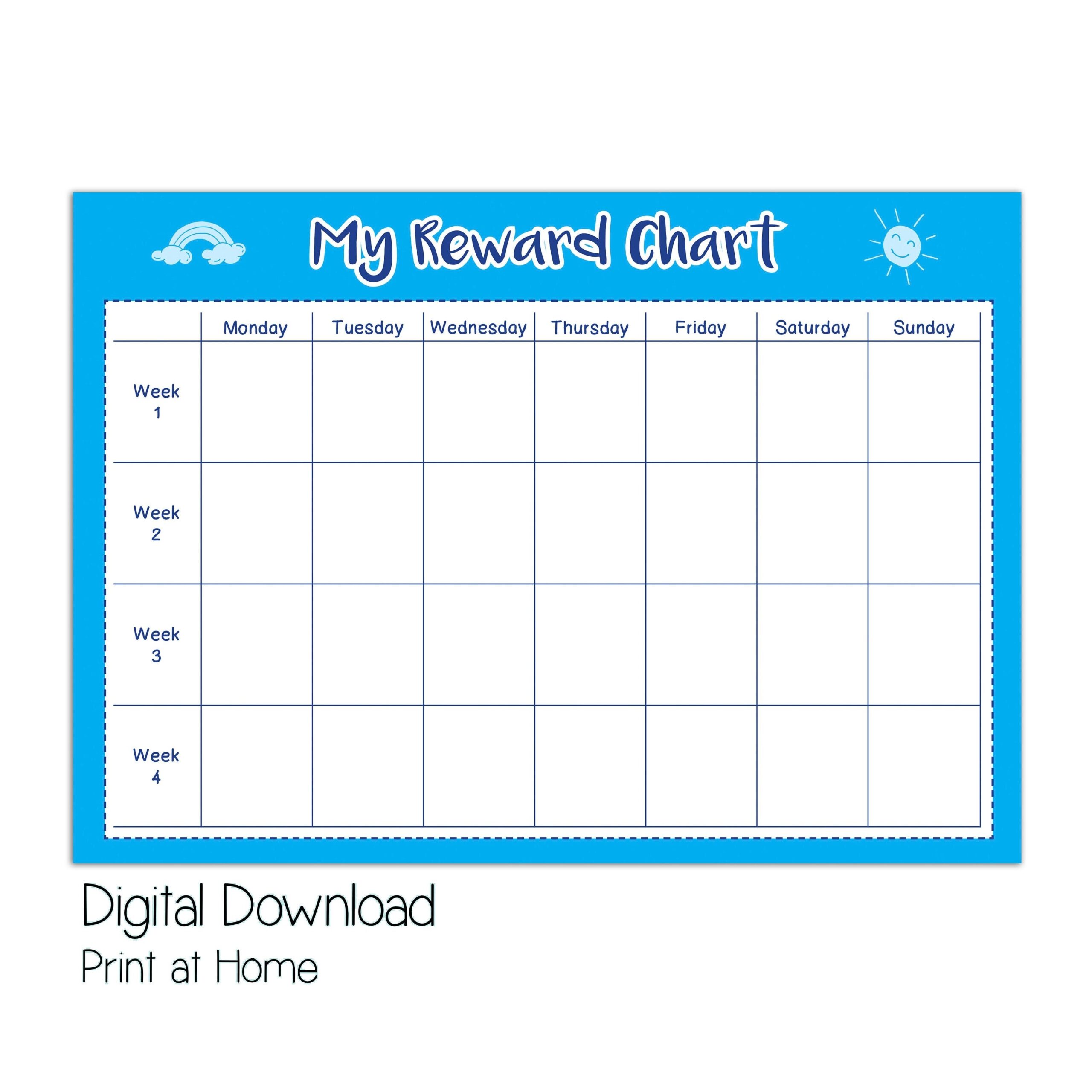 Printable Reward Chart Kids Reward Chart Printable Boys Reward Chart Good Behaviour Reward Toddler Reward Chart Simple Reward Chart Etsy Australia