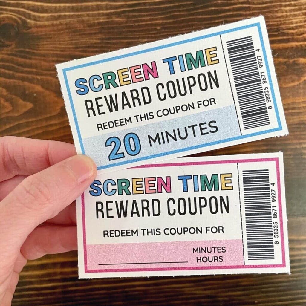 Printable Screen Time Reward Coupons For Kids The Savvy Sparrow
