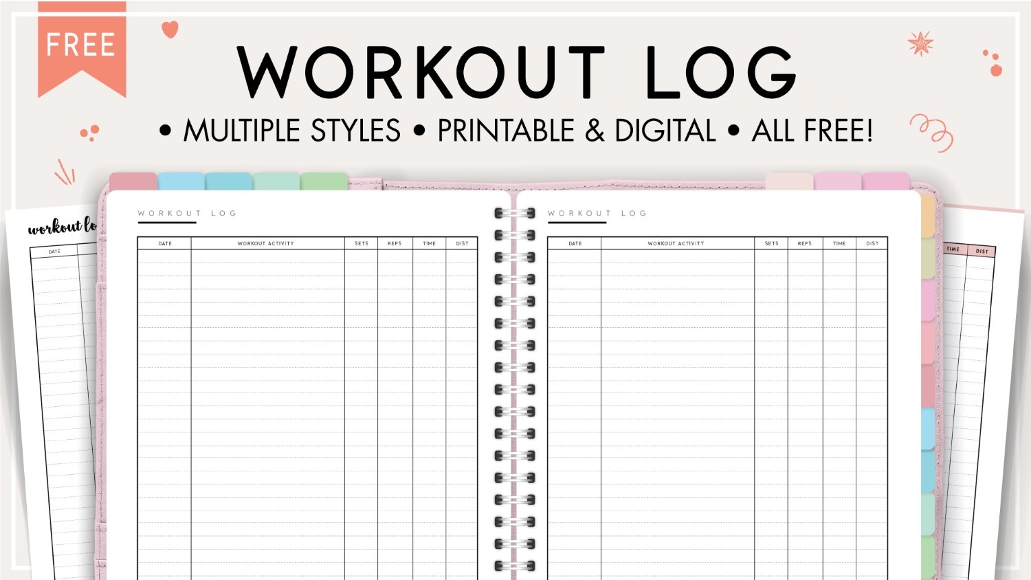 Printable Simple Workout Log Templates World Of Printables