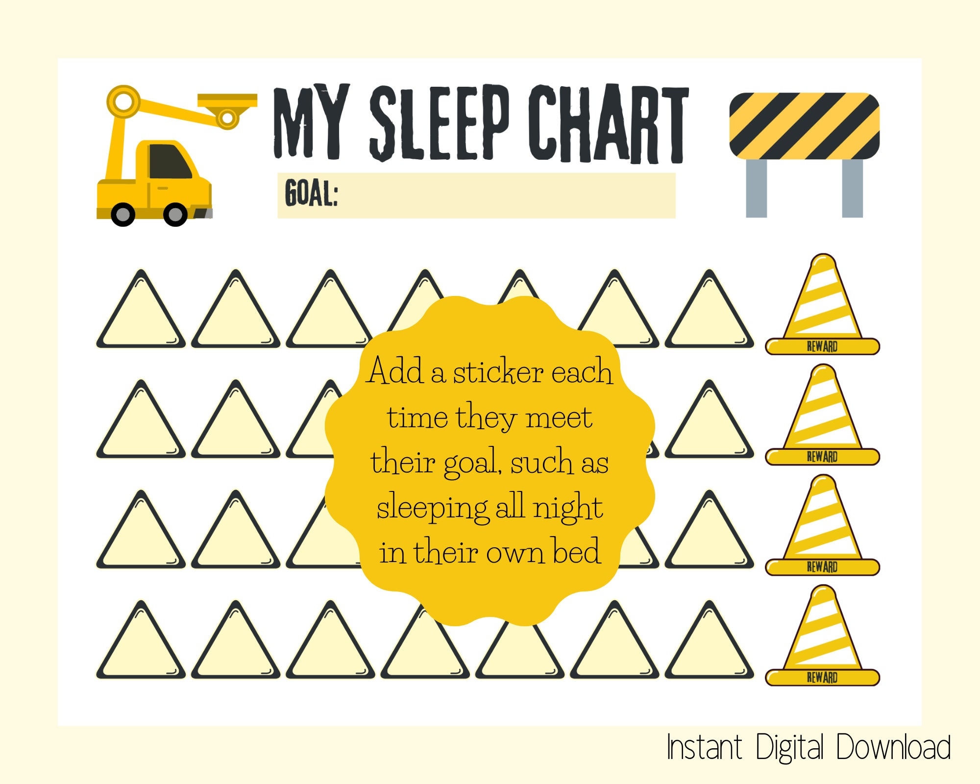 Printable Sticker Chart Bedtime