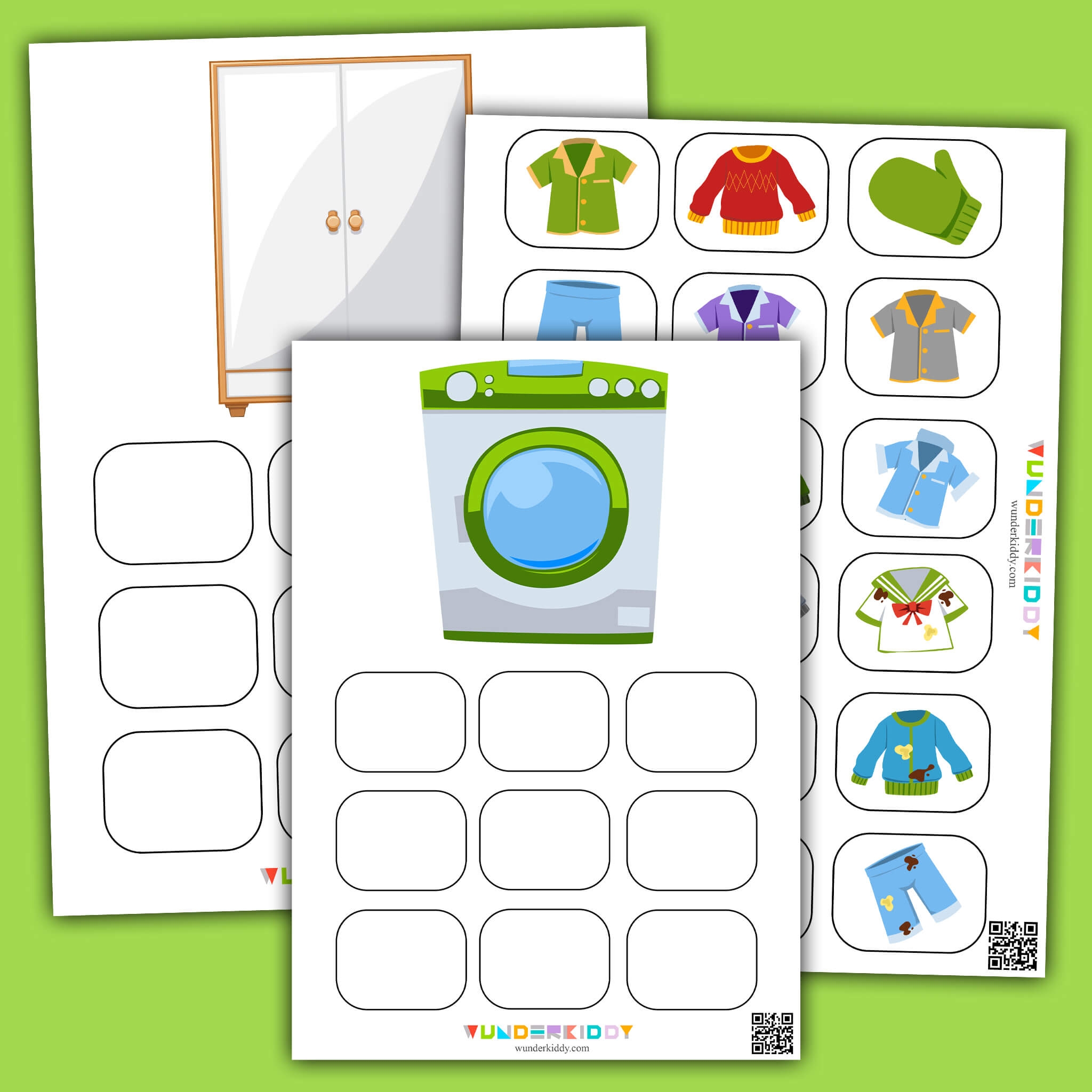 Printable Sorting Laundry Worksheets PDF For Toddlers