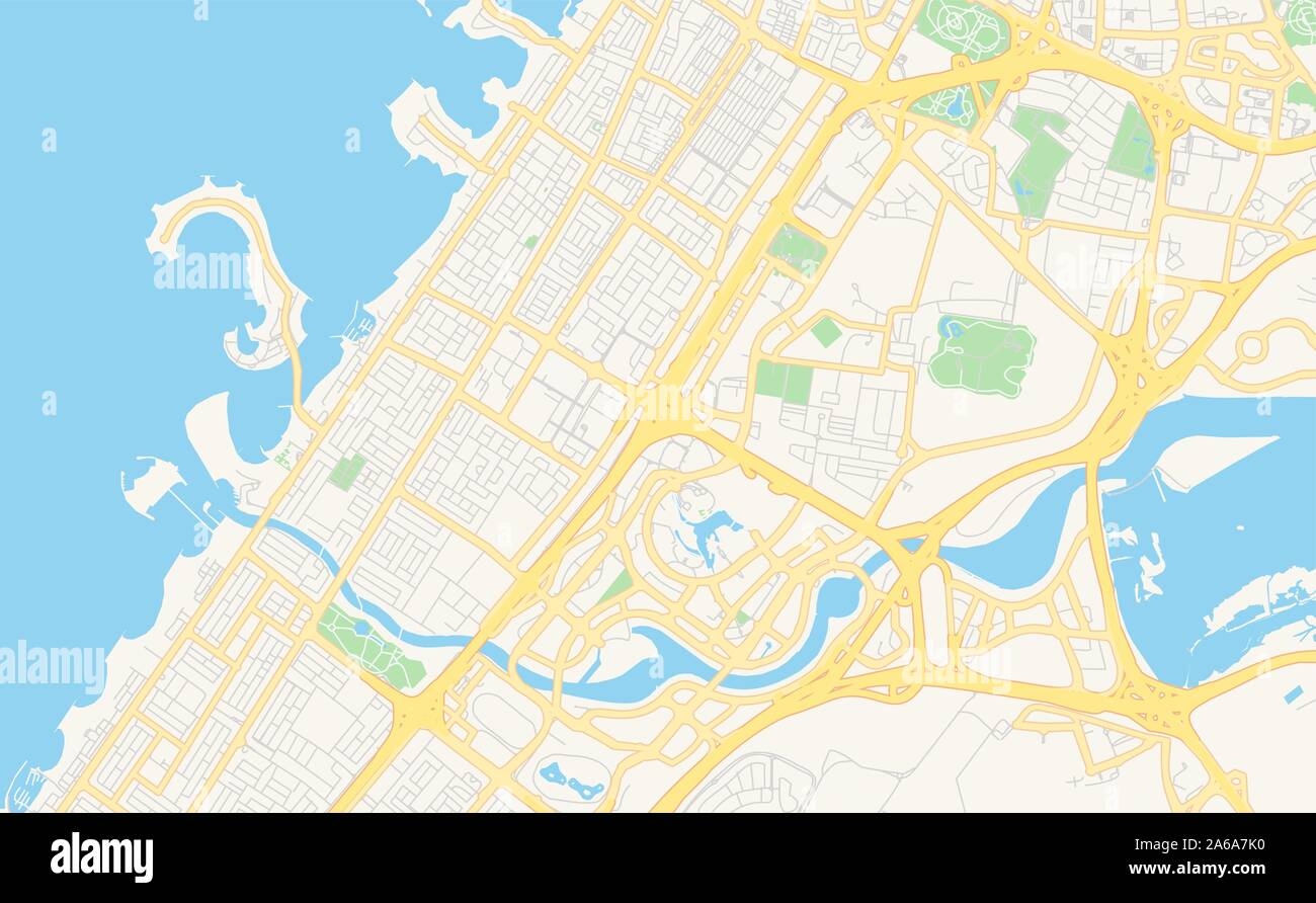 Printable Street Map Of Dubai United Arab Emirates Map Template For Business Use Stock Vector Image Art Alamy