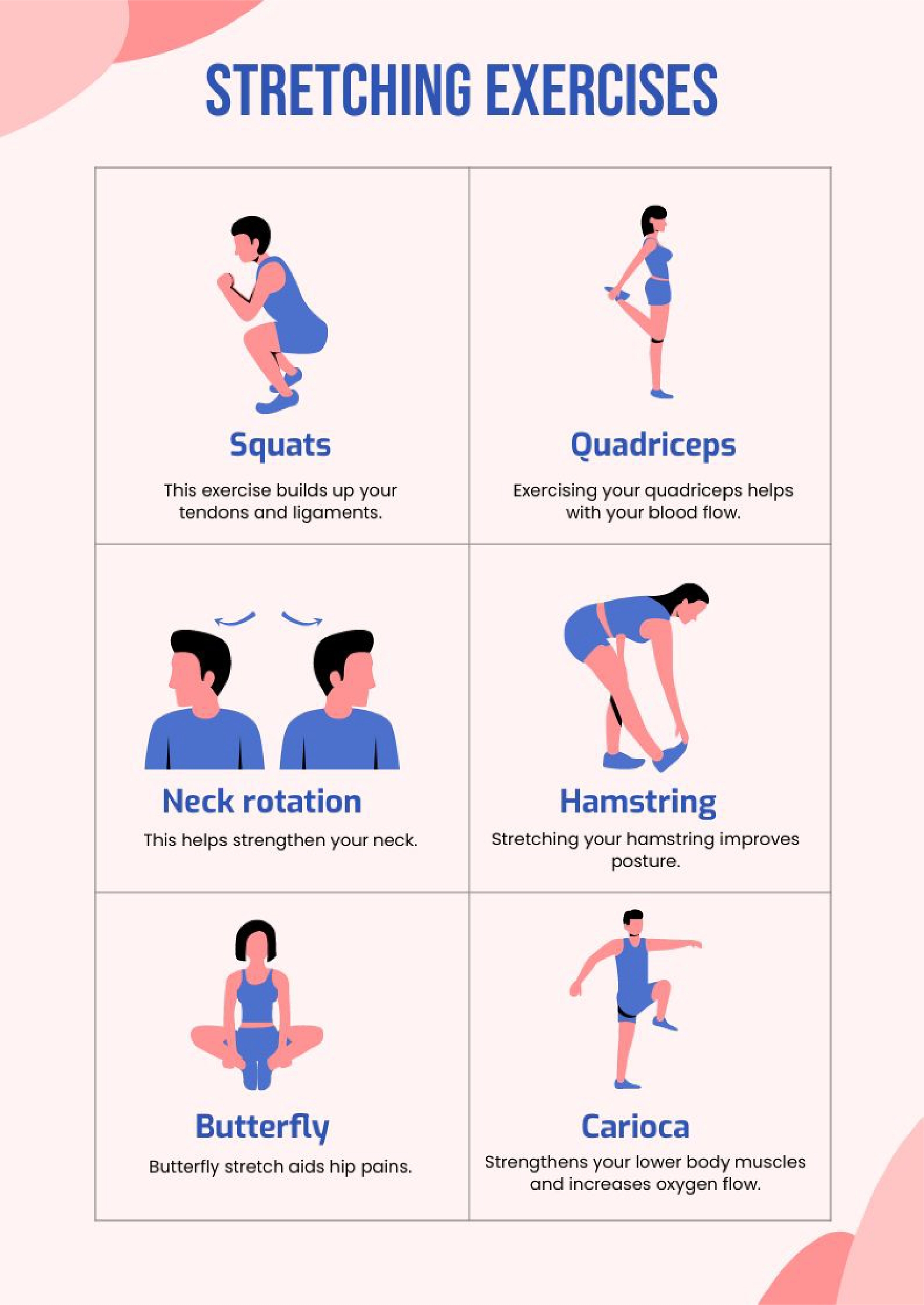 Printable Stretching Exercises Lower Body Stretches Pdf Top