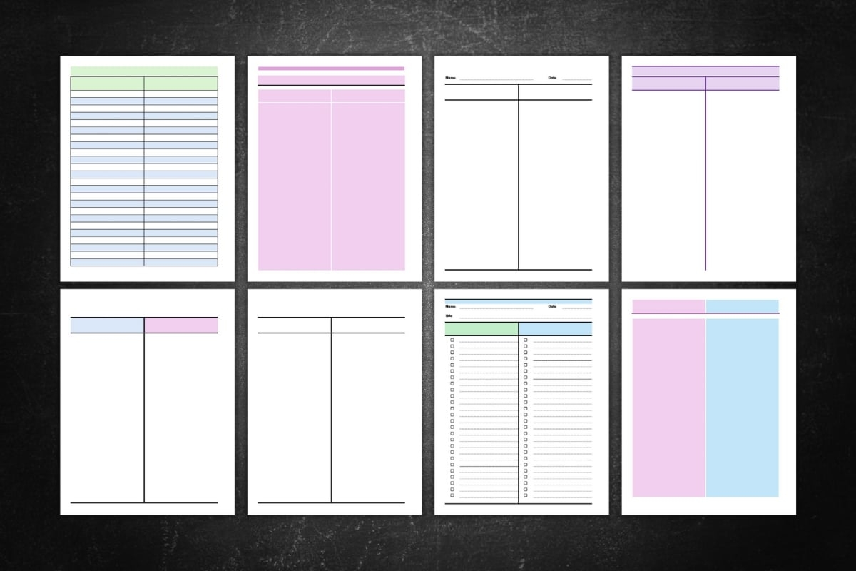 Printable T Chart Templates PDF Graphic Organizer Printable T Chart Templates PDF Graphic Organizer