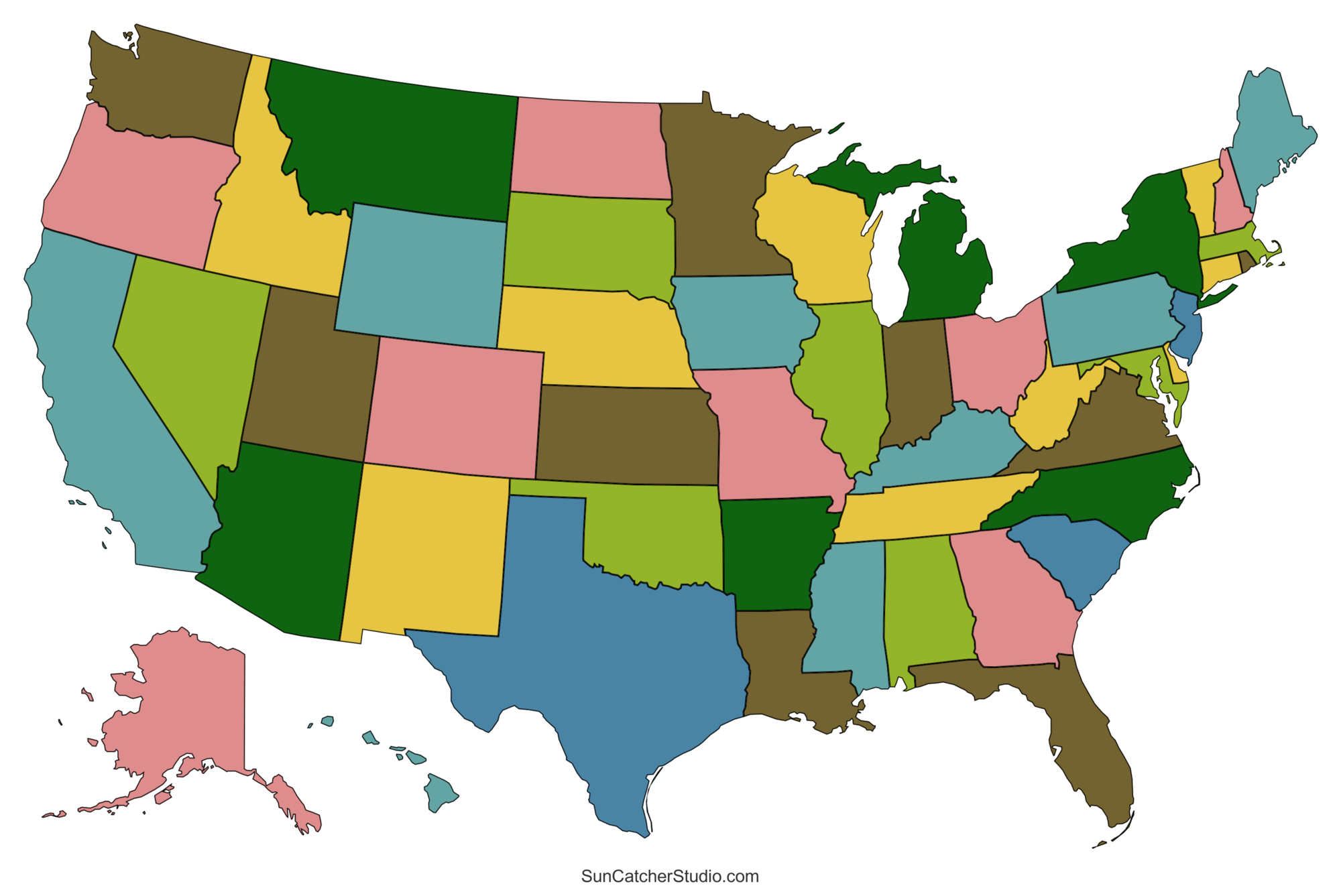 Printable Map Of America