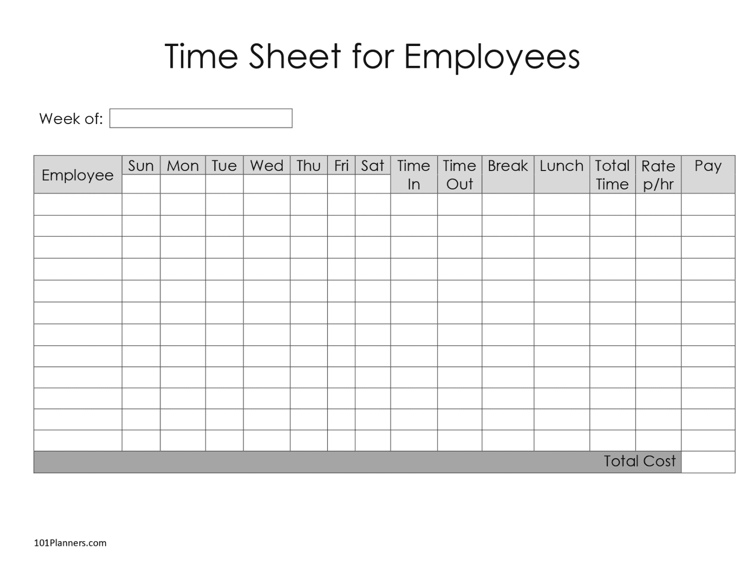 Printable Time Sheets Chart Monday-Saturday Printable Time Sheets Chart Monday-Saturday