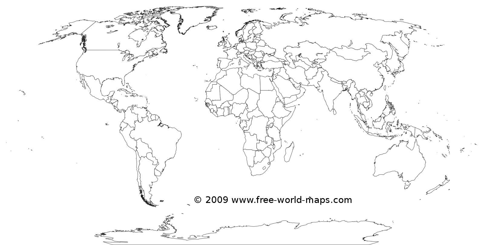 Printable White transparent Political Blank World Map C3 Free 