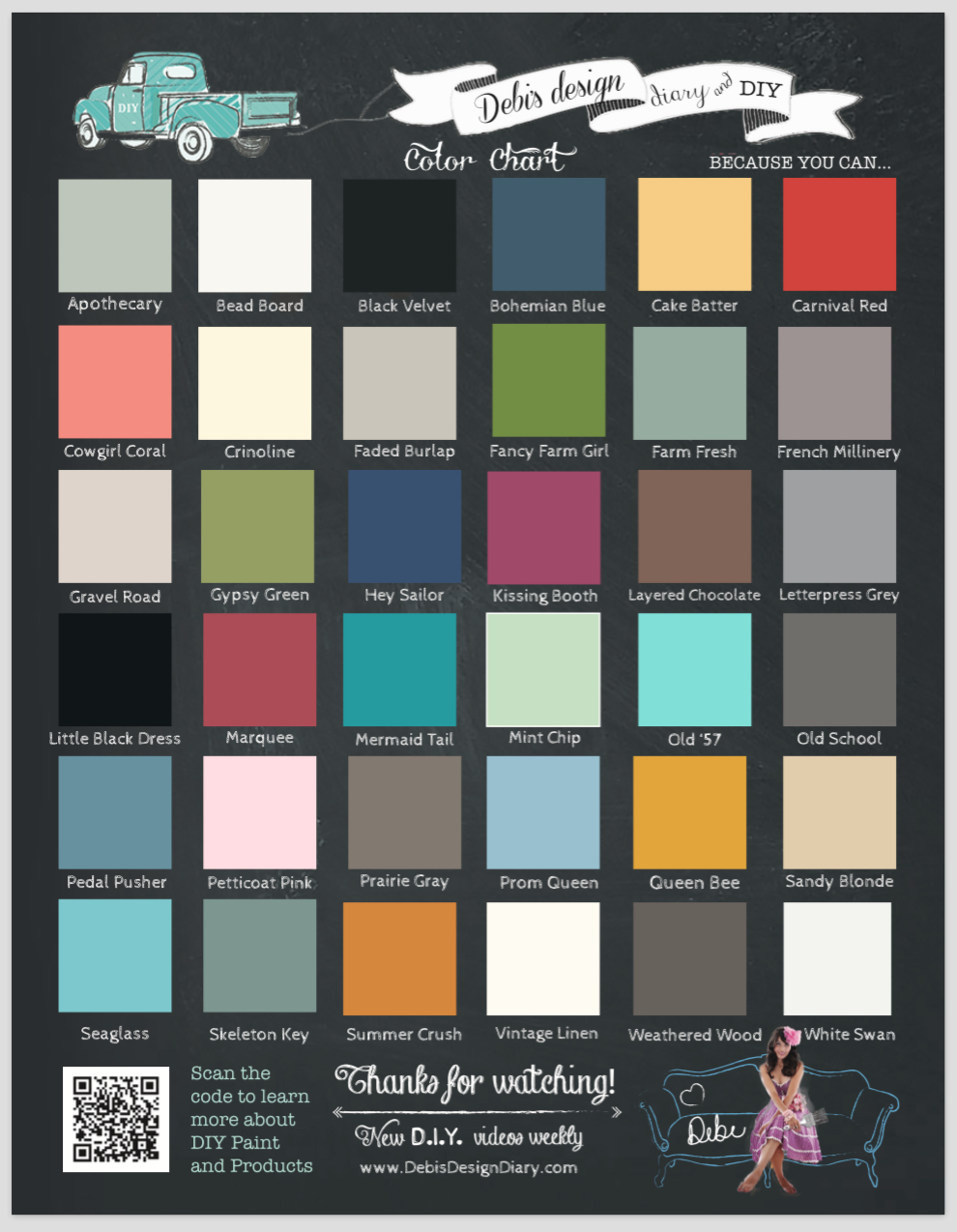 Printed Color Charts Pack Of 50 Debis Design Diary
