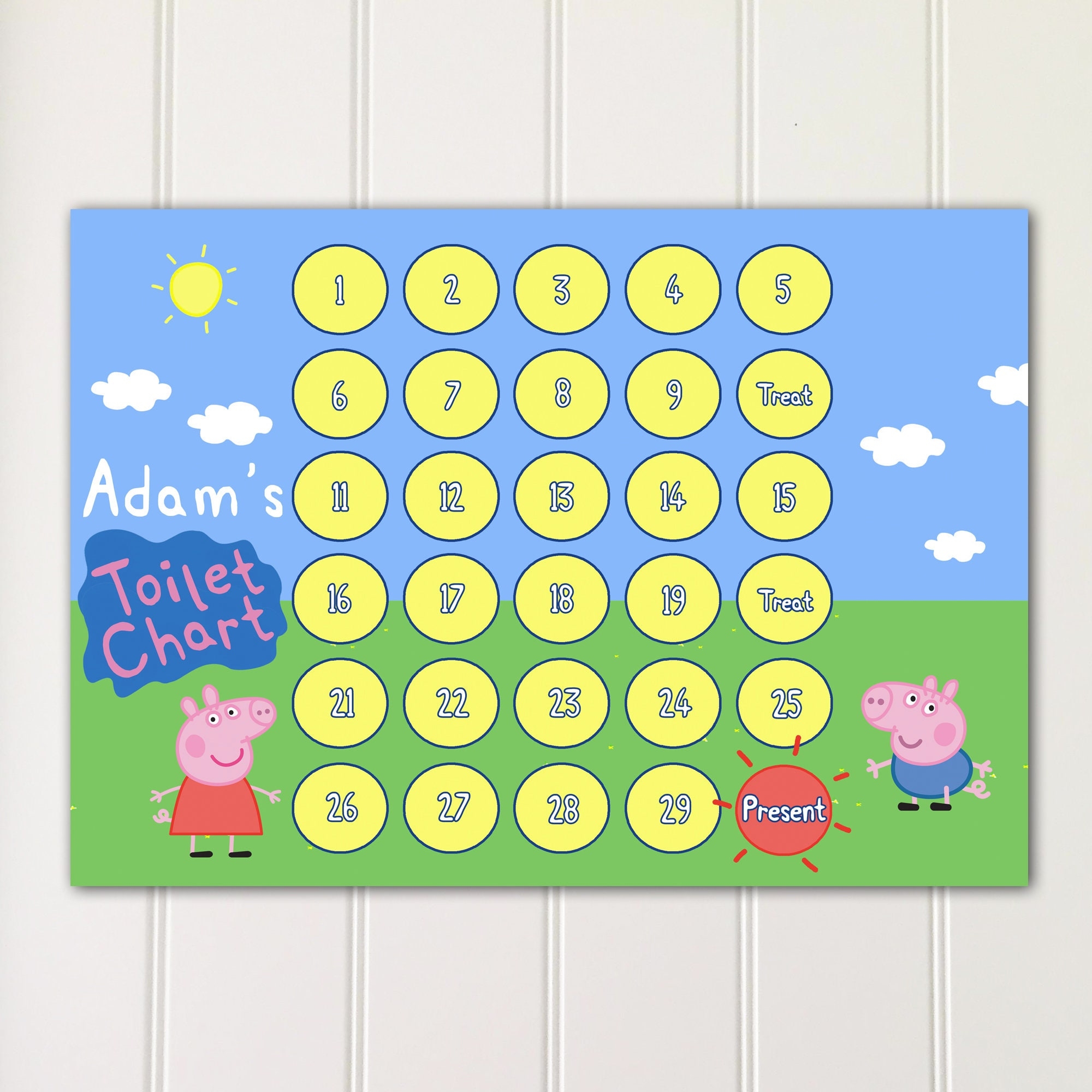 Printed Inspired Peppa Pig Reward Chart Potty Chart Toilet Chart Kids Children Star Chart Custom Personalised Etsy