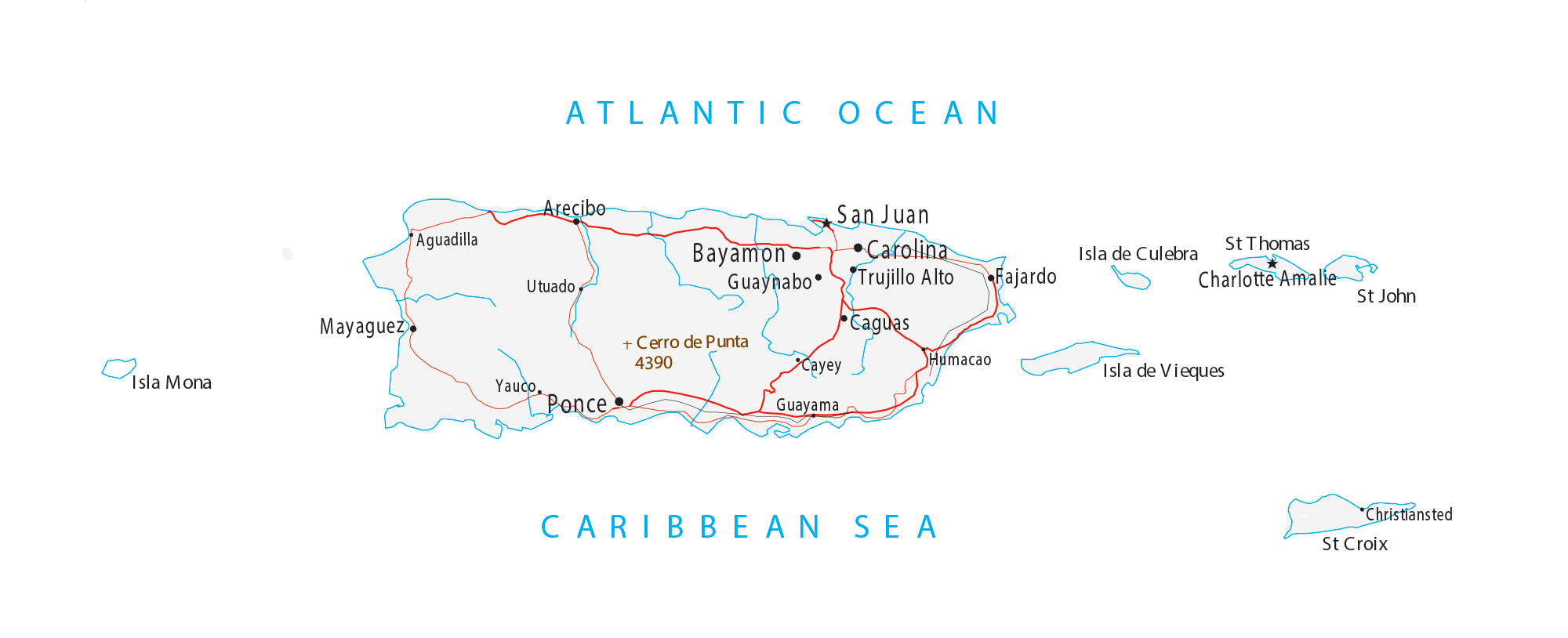 Puerto Rico Map Cities And Roads GIS Geography Puerto Rico Map Cities And Roads GIS Geography